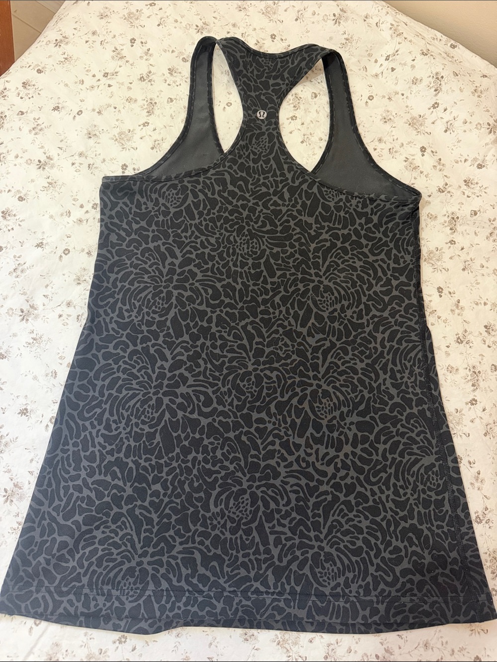 lululemon athletica Charcoal Floral Racerback Tank